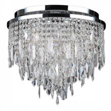 Worldwide Lighting Corp W33125C16 - Tempest 5-Light Chrome Finish Crystal Flush Mount Ceiling Light 16 in. Dia x 15 in. H Medium