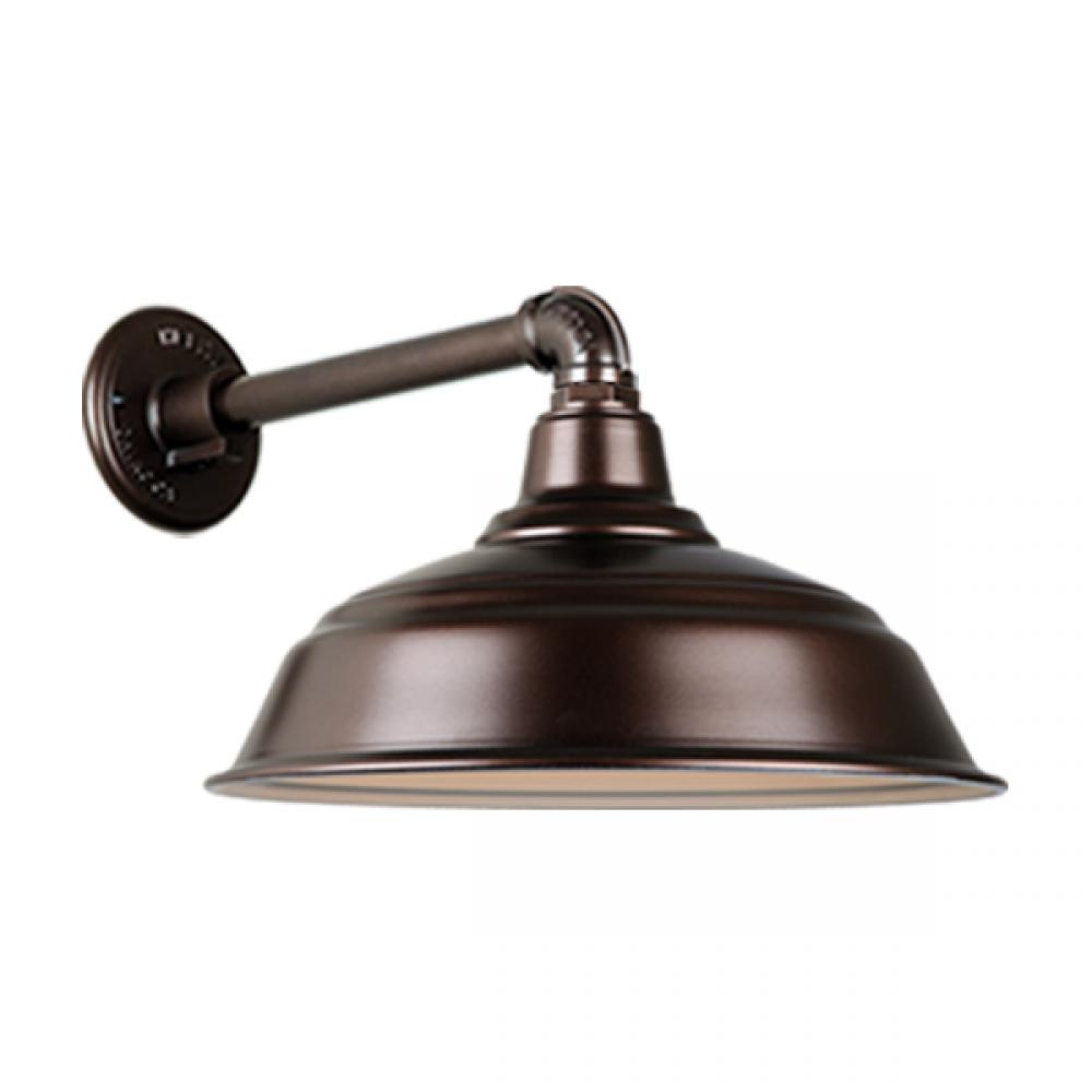 17" Gooseneck Light Warehouse Shade, QSNB-44 Arm