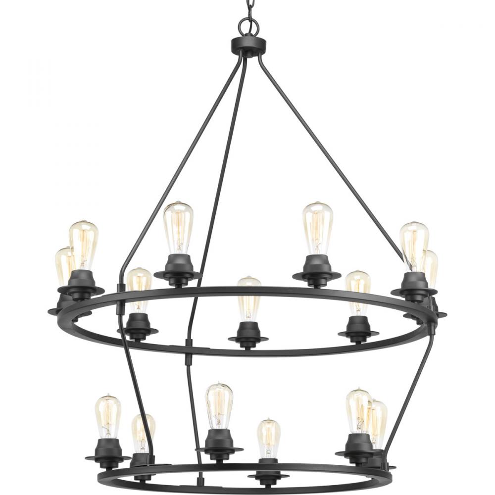 Debut Collection Fifteen-Light Graphite Farmhouse Chandelier Light