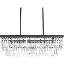 Progress P400101-020 - Glimmer Collection Four-Light Antique Bronze Luxe Linear Chandelier Light