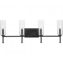 Progress P300359-31M - Elara Collection Four-Light New Traditional Matte Black Clear Glass Bath Vanity Light