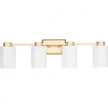 Progress P300479-191 - Estrada Collection Four-Light Brushed Gold Contemporary Bath & Vanity Light