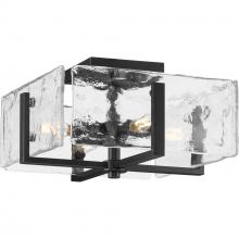 Progress P350271-31M - Rivera Collection Four-Light 13 in. Matte Black Luxe Industrial Flush Mount