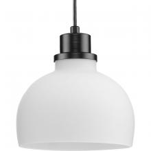 Progress P500406-31M - Garris Collection One-Light Matte Black Etched Opal Glass Transitional Mini-Pendant