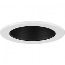 Progress P804000-031 - 4" Black Recessed Step Baffle Trim for 4" Housing (P804N series)