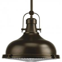 Progress P5197-108 - Fresnel Lens Collection One-Light Oil Rubbed Bronze Fresnel Glass Coastal Pendant Light