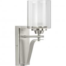 Progress P300120-009 - Kene Collection One-Light Brushed Nickel Clear Glass Craftsman Bath Vanity Light