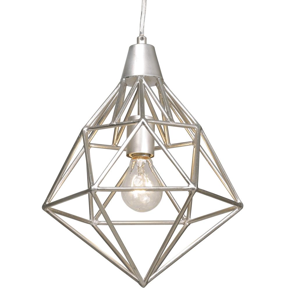 Facet 1-Lt Mini Pendant - Silver Leaf