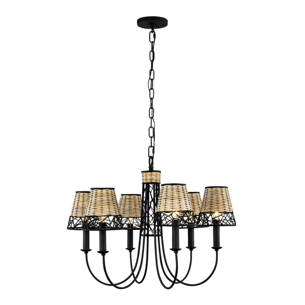 Cayman 6-Lt Chandelier - Black