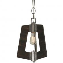 Varaluz 268M01SL - Lofty 1-Lt Mini Pendant - Steel/Zebrawood