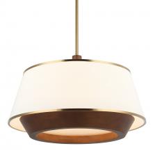 Varaluz 520P06SBW - Desert Flyer 6-Lt Pendant - Satin Brass/Medium Walnut