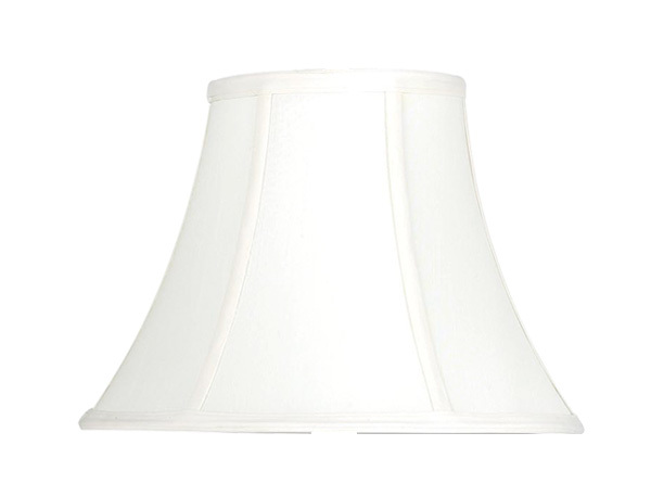 9" Tall White Bell Stretched Faux Silk Shade