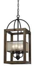 CAL Lighting FX-3536/4 - 4 Lg Mission Wood/Metal Chandelier