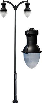 DROP LIGHT POST LIGHT FIX 2 X LED 120W 120V-277V