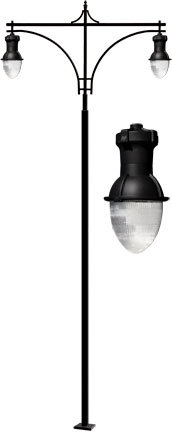 DROP LIGHT POST LIGHT FIX 2 X 120W LED 120V-277V