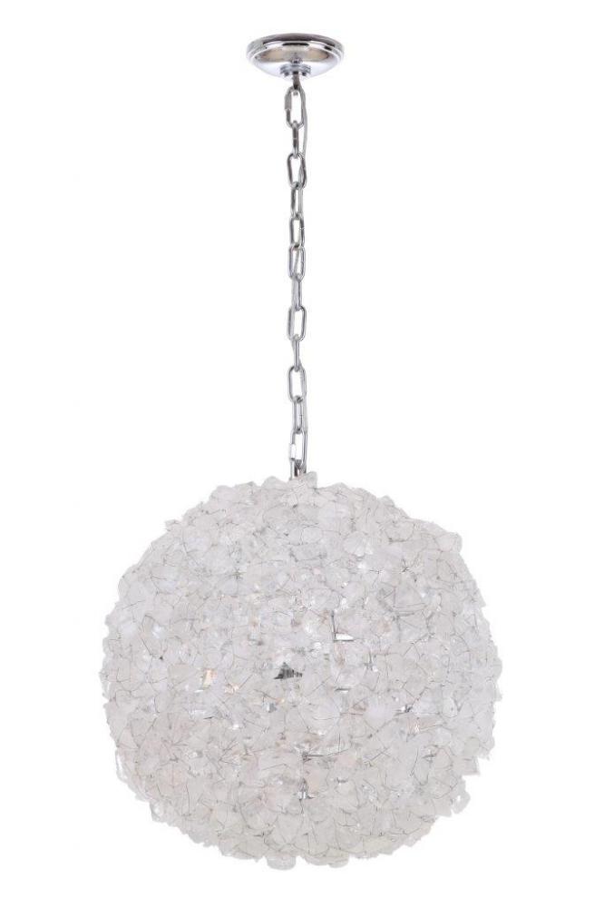 Roxx 4 Light X-Large Pendant in Chrome w/Quartz Crystals