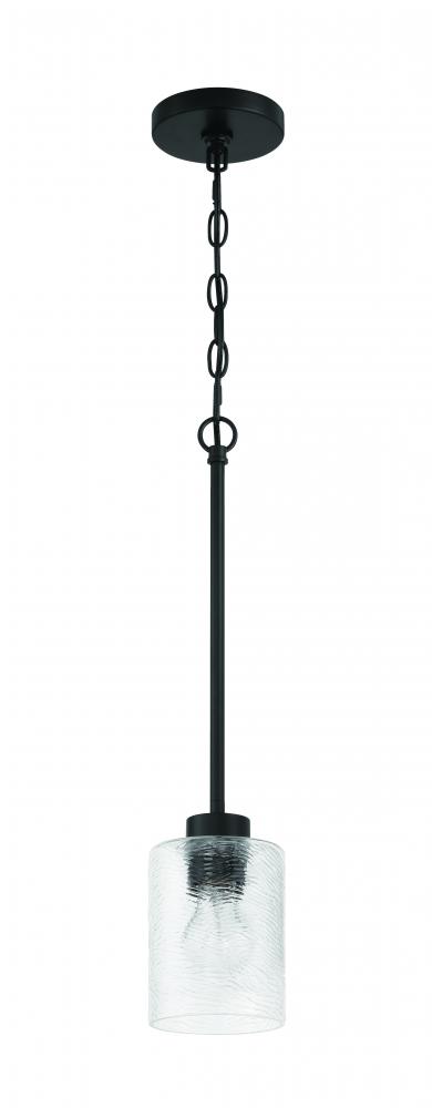 Lyndsey 1 Light Mini Pendant in Flat Black