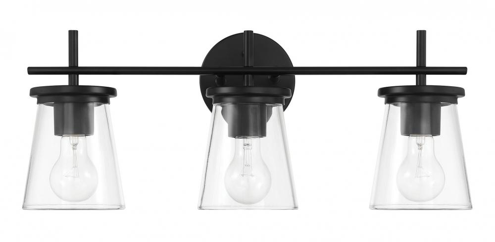 Connell 3 Light Vanity in Flat Black