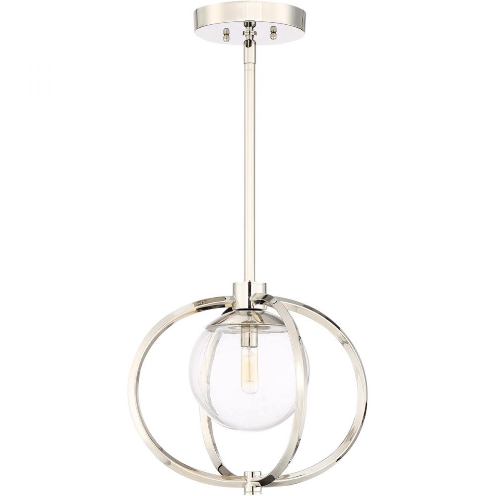 Piltz 1 Light Mini Pendant in Polished Nickel