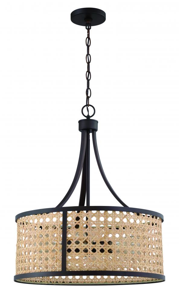 Malaya 6 Light Pendant in Aged Bronze Brushed