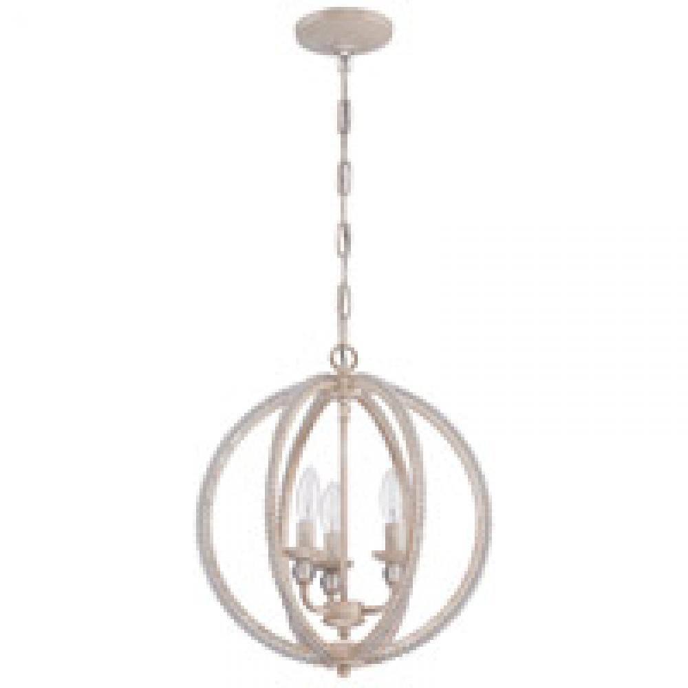 3 Light Mini Chandelier in Antique Linen