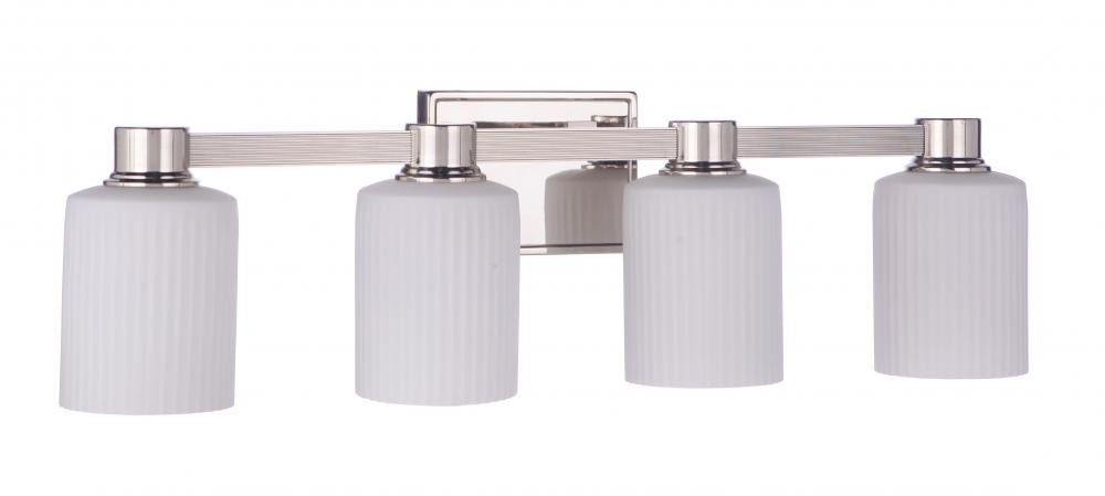 Bretton 4 Light Vanity in Polished Nickel