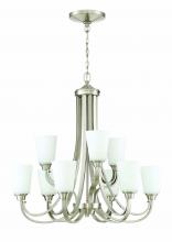 Craftmade 41929-BNK - Grace 9 Light Chandelier in Brushed Polished Nickel