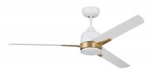 Craftmade FUL52WSB3 - 52" Fuller in White/Satin Brass w/ White Blades