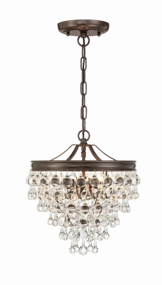 Calypso 3 Light Crystal Teardrop Vibrant Bronze Mini Chandelier