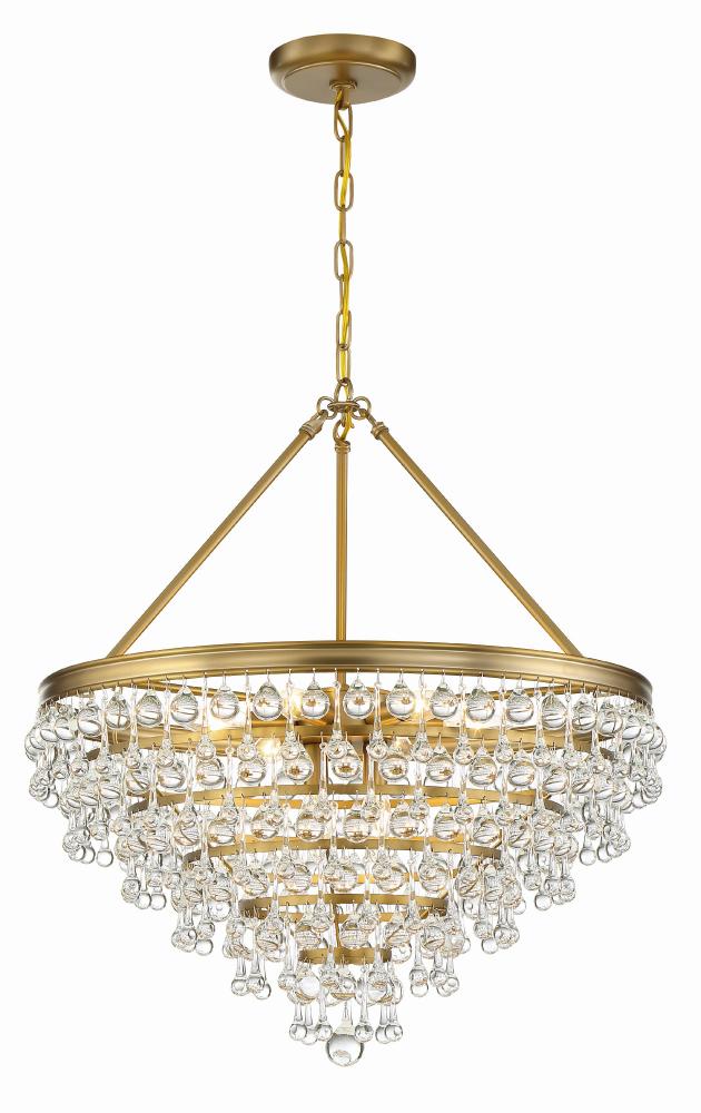 Calypso 8 Light Crystal Teardrop Vibrant Gold Chandelier