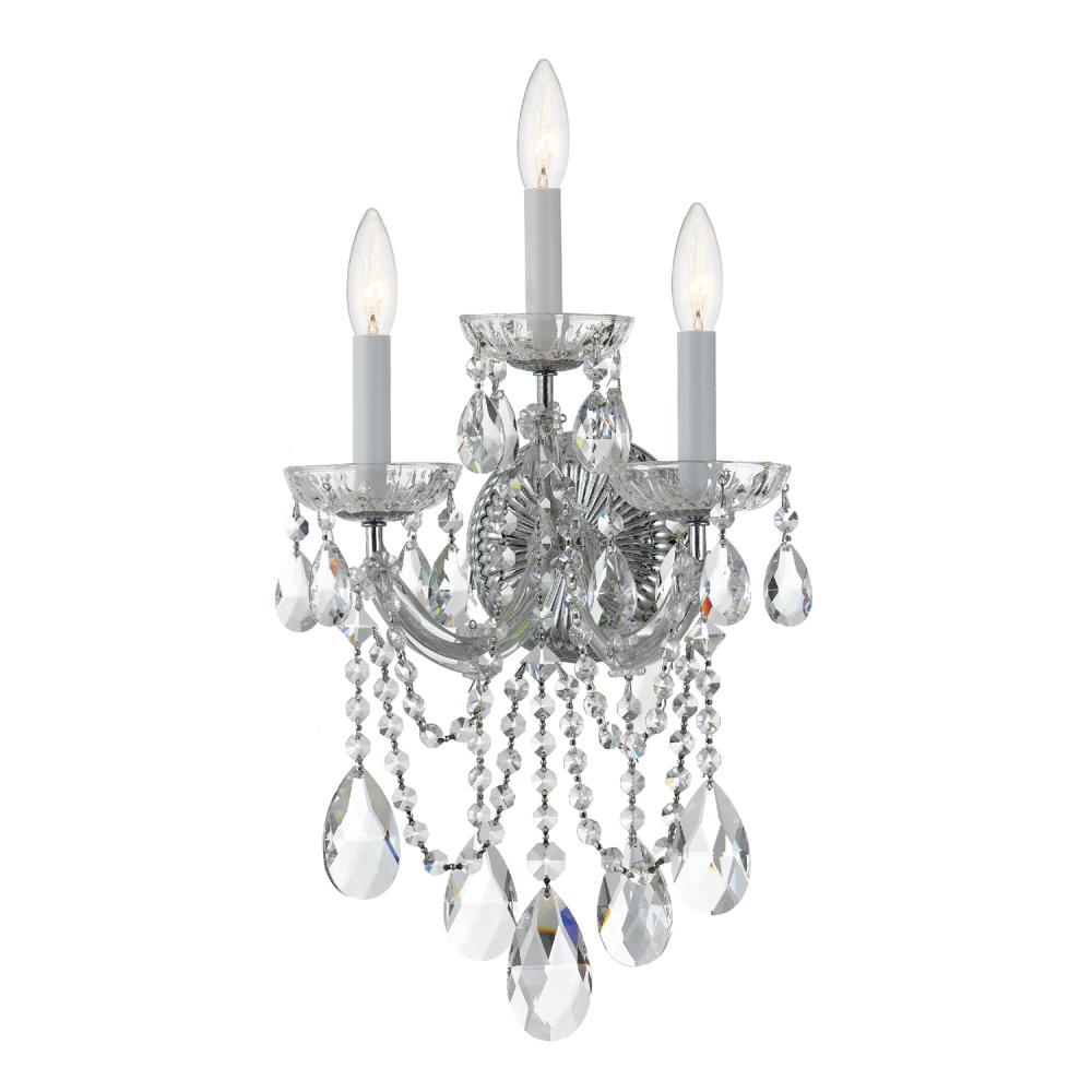 Maria Theresa 3 Light Swarovski Strass Crystal Polished Chrome Sconce