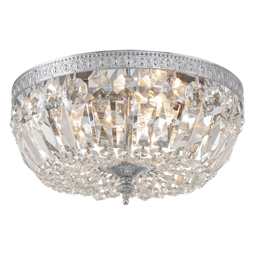 Crystorama 3 Light Spectra Crystal Polished Chrome Flush Mount