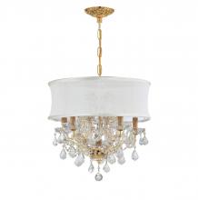 Crystorama 4415-GD-SMW-CL-S - Brentwood 6 Light Swarovski Strass Crystal Gold Drum Shade Chandelier