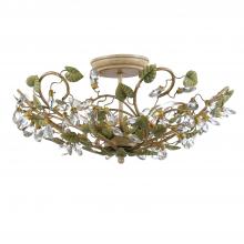 Crystorama 4840-CT - Josie 5 Light Champagne Green Tea Semi Flush Mount