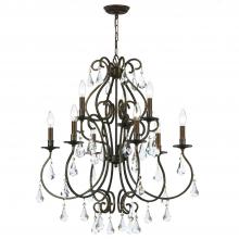 Crystorama 5019-EB-CL-S - Ashton 9 Light Swarovski Strass Crystal English Bronze Chandelier