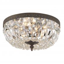 Crystorama 712-EB-CL-SAQ - Crystorama 3 Light Spectra Crystal English Bronze Flush Mount