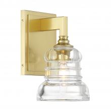 Crystorama GRG-1041-AG - Gregory 1 Light Aged Brass Sconce