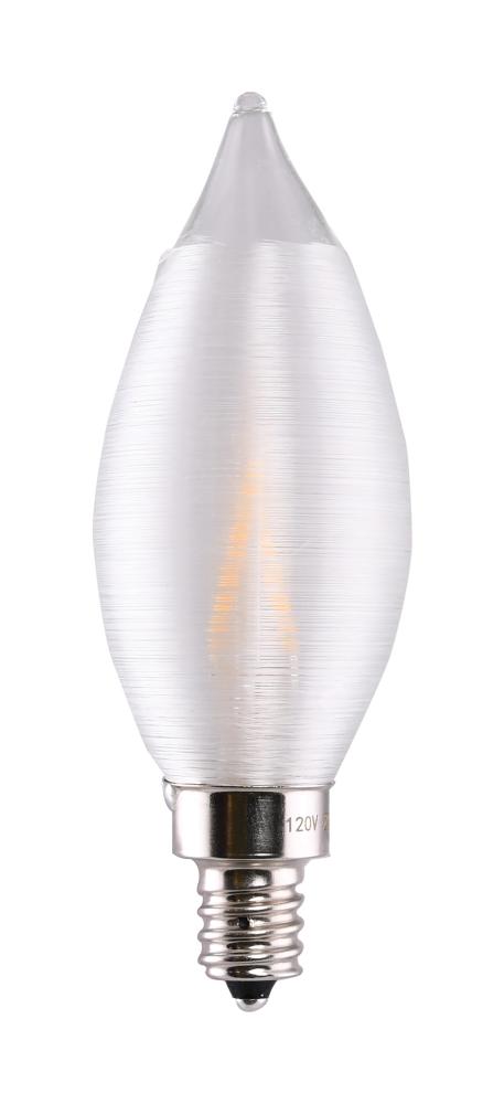 4 Watt CA11 LED; Satin Spun Clear; Candelabra base; 2700K; 120 Volt