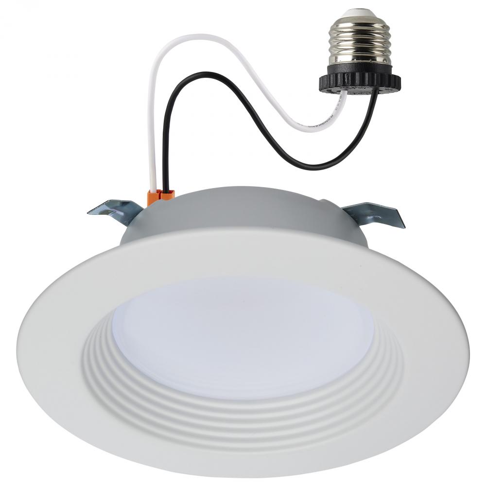 6.7 Watt LED Downlight Retrofit; 4 Inches; CCT Selectable; Round; White Finish; 120 Volt