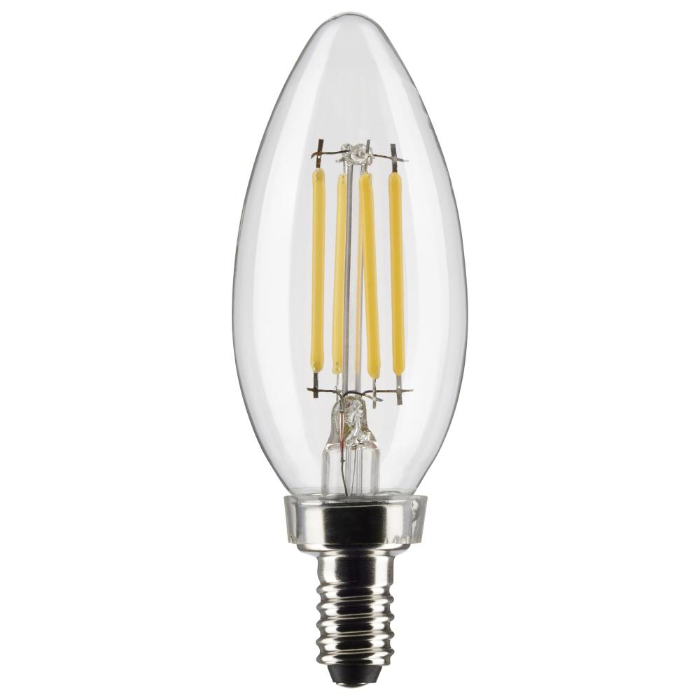 4 Watt B11 LED; Clear; Candelabra base; 90 CRI; 3000K; 120 Volt; 3-Pack