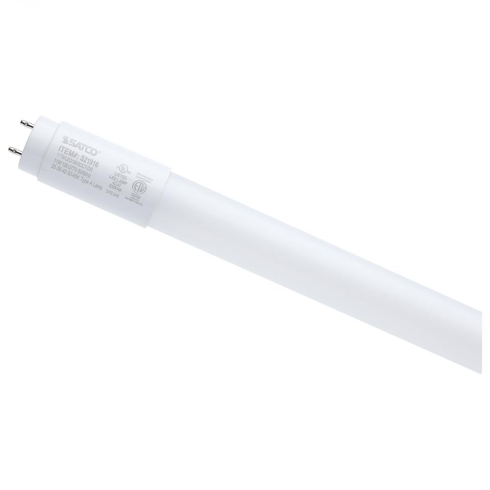 11 Watt; 3 Foot T8 LED; G13 Base; 30K/35K/40K/50K/65K CCT Selectable; Type A; Frost