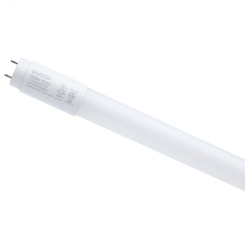 10 Watt; 4 Foot T8 LED; G13 Base; 30K/35K/40K/50K/65K CCT Selectable; Type A; Frost