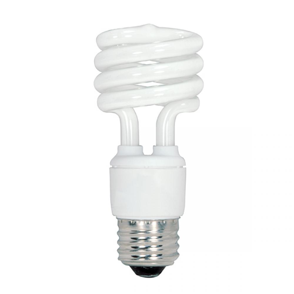 18 Watt; Mini Spiral Compact Fluorescent; 2700K; 82 CRI; Medium base; 120 Volt; 8-pack