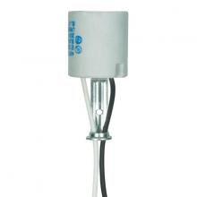 Satco Products Inc. 80/1224 - Keyless Porcelain Socket With Hickey; 18" AWM B/W 150C; 1/8 IPS 1-1/2" Hickey; Aluminum