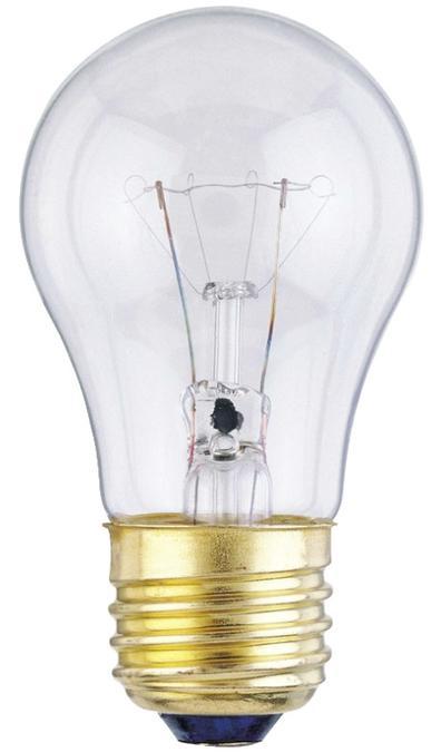 40W A15 Incandescent Appliance Clear E26 (Medium) Base, 120 Volt, Card