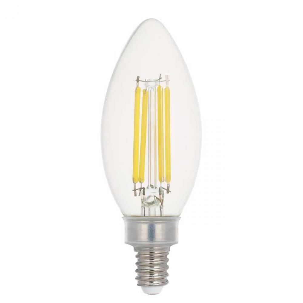 5.5W B11 Filament LED Dimmable Clear 2700K E12 (Candelabra) Base, 120 Volt, Box