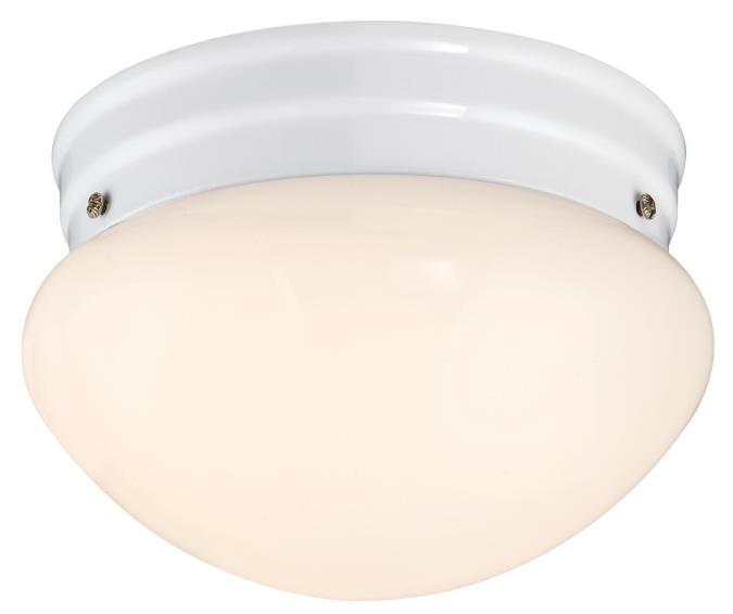 7 in. 10W LED Flush White Finish White Opal Glass