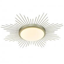 Golden 9126-FM24 WG-OP - Kieran WG 24&#34; Flush Mount in White Gold with Opal Glass