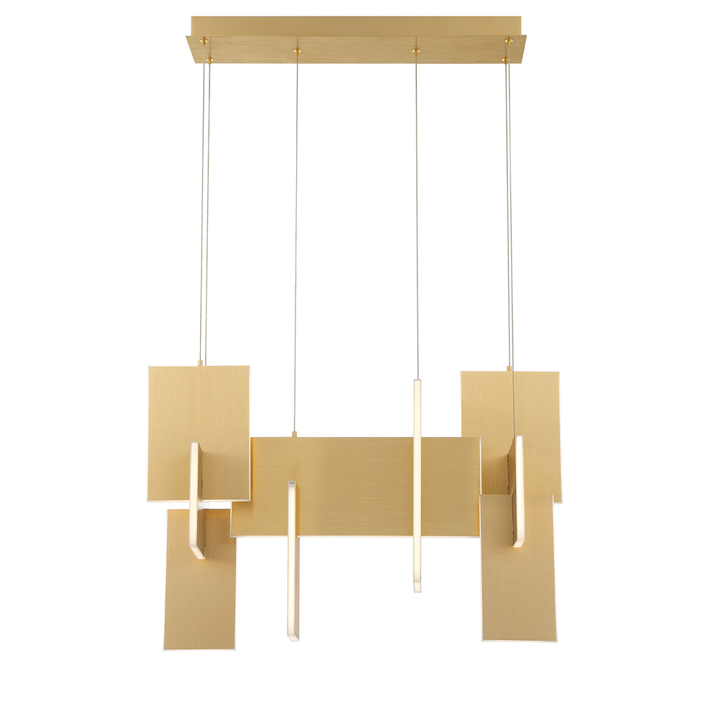 Coburg, Chandelier, LED, Lnr, Gold