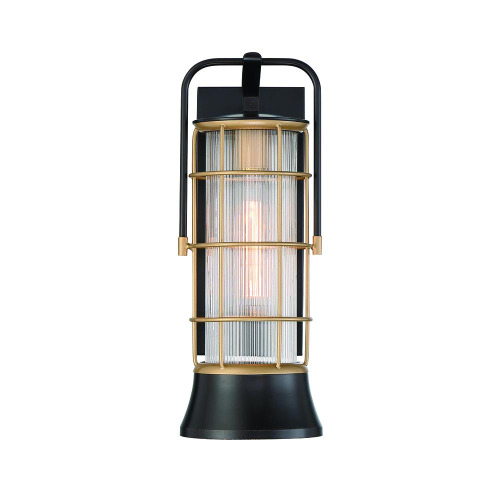 Rivamar 1 Light Lantern in Oil Rubbed Bronze + Gold